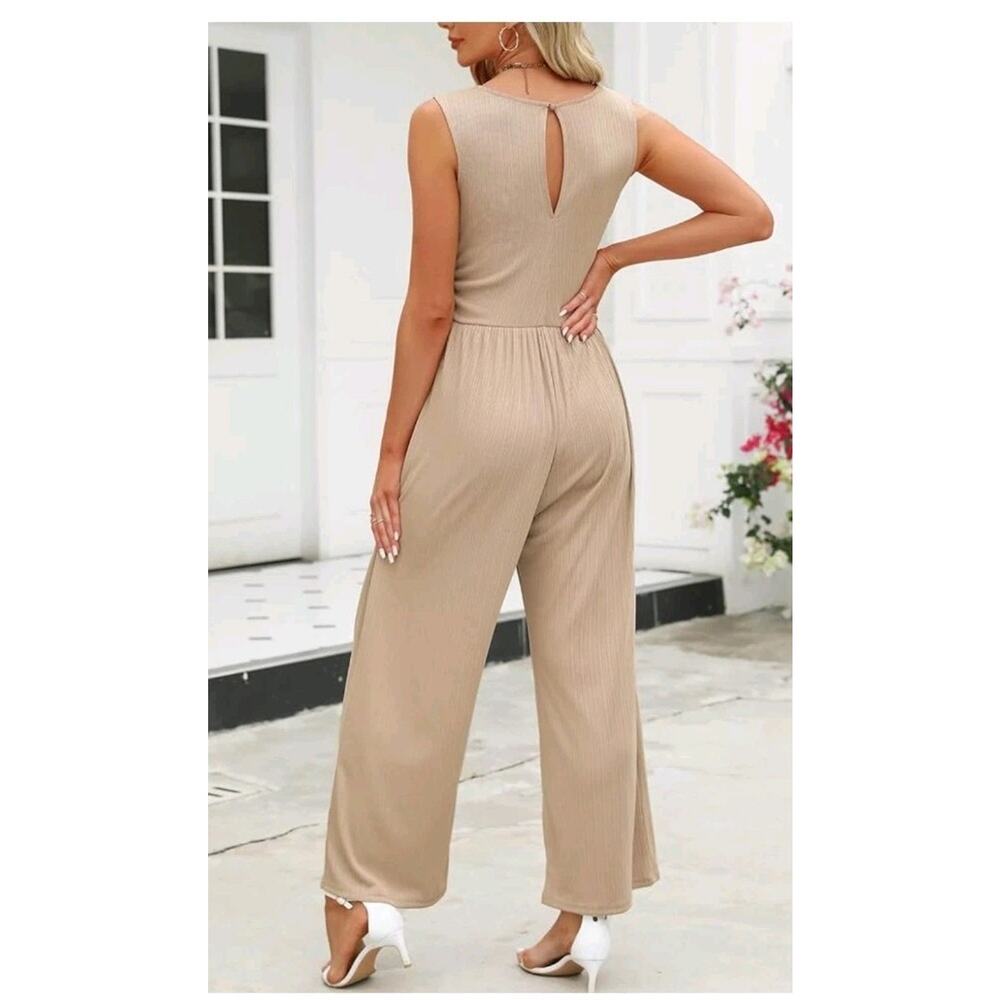 BMJL Womens Jumpsuits Sleeveless Wide Leg Pants Romper Casual V Neck Sz XL - Picture 3 of 8